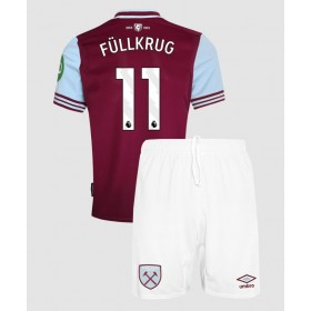 West Ham United Niclas Fullkrug #11 Hemmakläder Barn 2024-25 Kortärmad (+ Korta byxor)